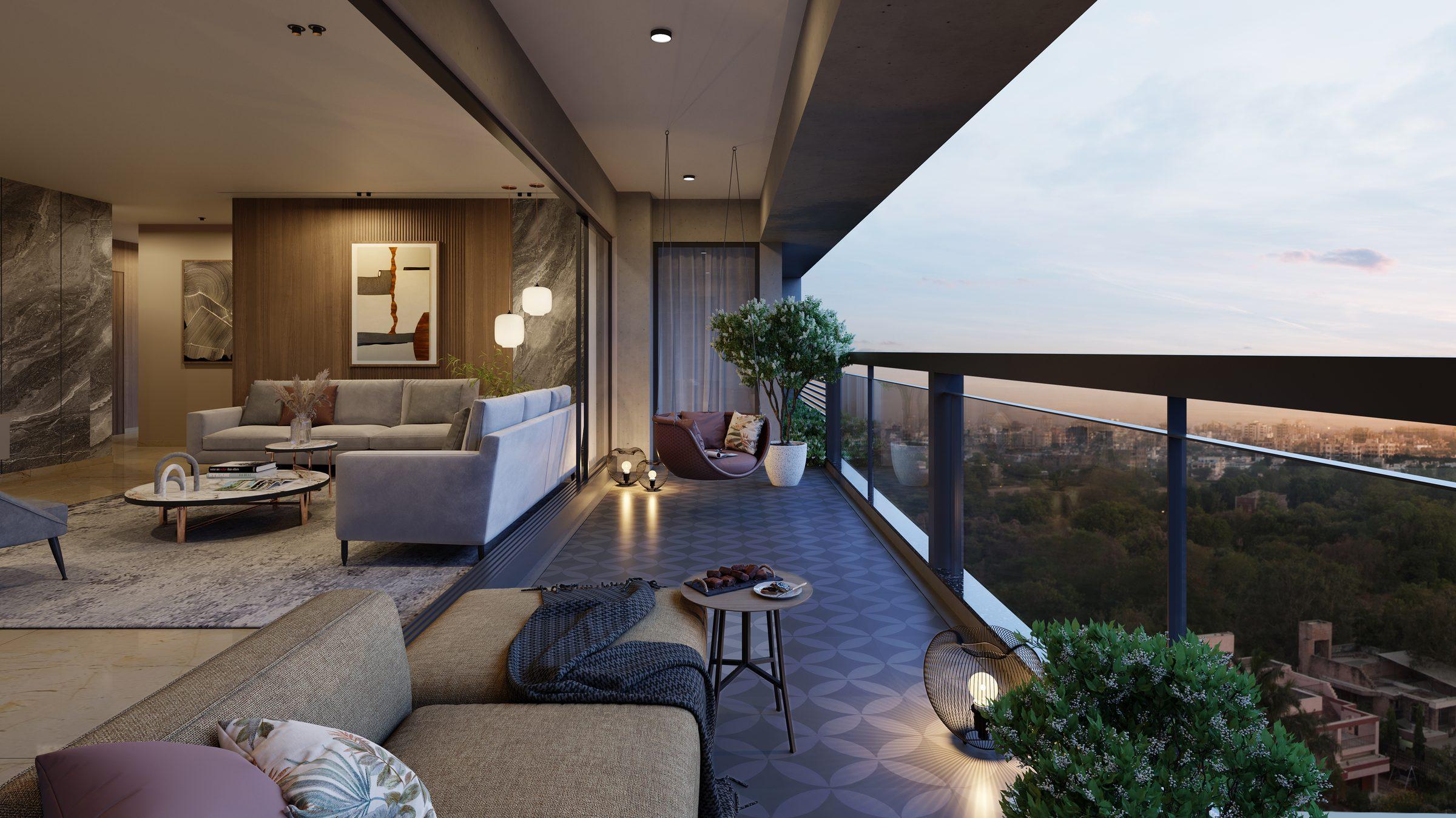 Two large balconies in every home